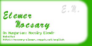 elemer mocsary business card